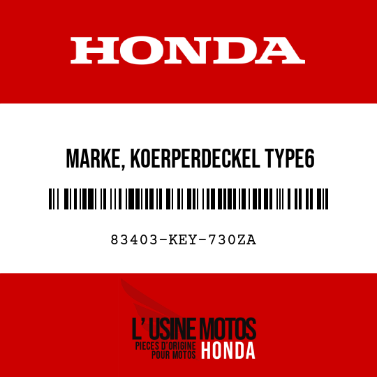 image de 83403-KEY-730ZA MARKE, KOERPERDECKEL TYPE6