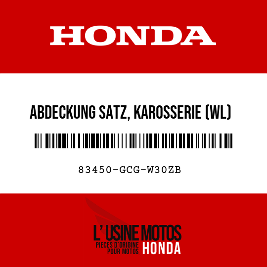 image de 83450-GCG-W30ZB ABDECKUNG SATZ, KAROSSERIE (WL) YR216R 