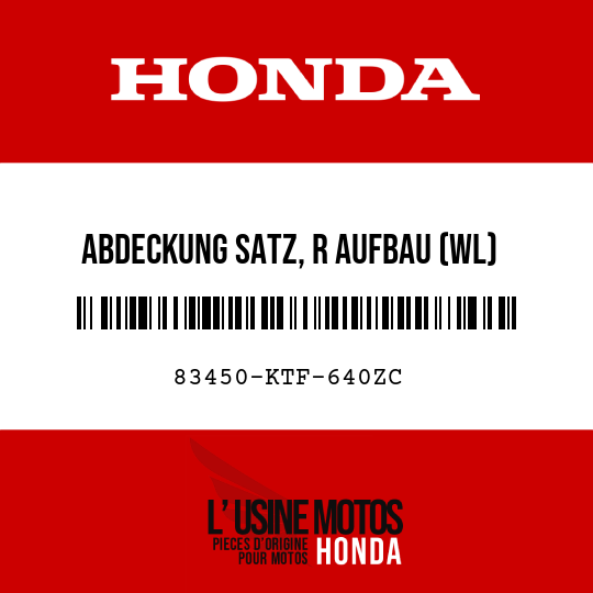 image de 83450-KTF-640ZC ABDECKUNG SATZ, R AUFBAU (WL) NH400M 