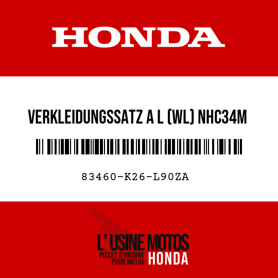 image de 83460-K26-L90ZA VERKLEIDUNGSSATZ A L (WL) NHC34M