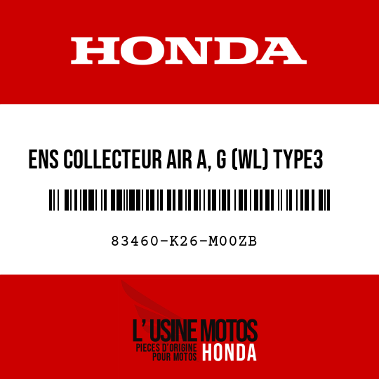 image de 83460-K26-M00ZB ENS COLLECTEUR AIR A, G (WL) TYPE3