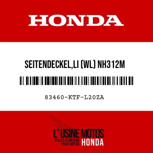 image de 83460-KTF-L20ZA SEITENDECKEL,LI (WL) NH312M