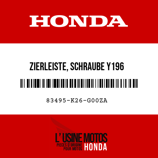 image de 83495-K26-G00ZA ZIERLEISTE, SCHRAUBE Y196