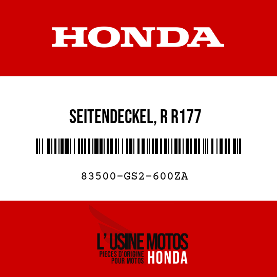 image de 83500-GS2-600ZA SEITENDECKEL, R R177 