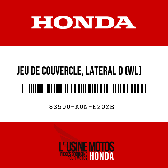 image de 83500-K0N-E20ZE JEU DE COUVERCLE, LATERAL D (WL) TYPE2     2