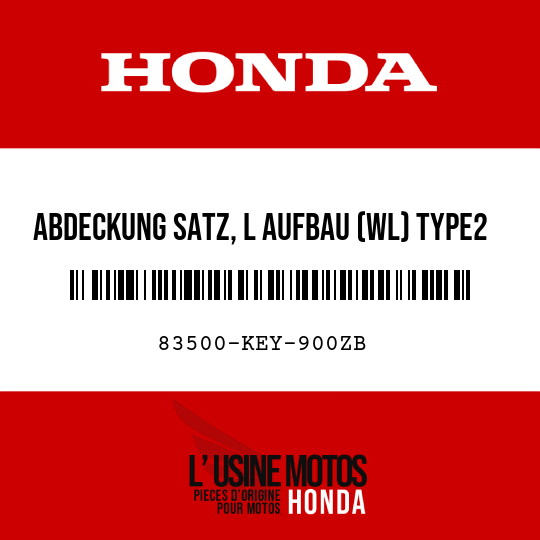 image de 83500-KEY-900ZB ABDECKUNG SATZ, L AUFBAU (WL) TYPE2 