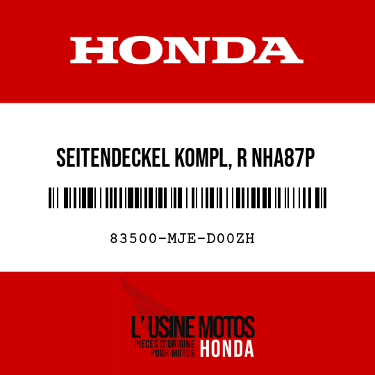 image de 83500-MJE-D00ZH SEITENDECKEL KOMPL, R NHA87P (NHA87P PERLE, HIMALAJA-WEISS)