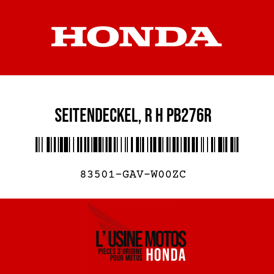 image de 83501-GAV-W00ZC SEITENDECKEL, R H PB276R 