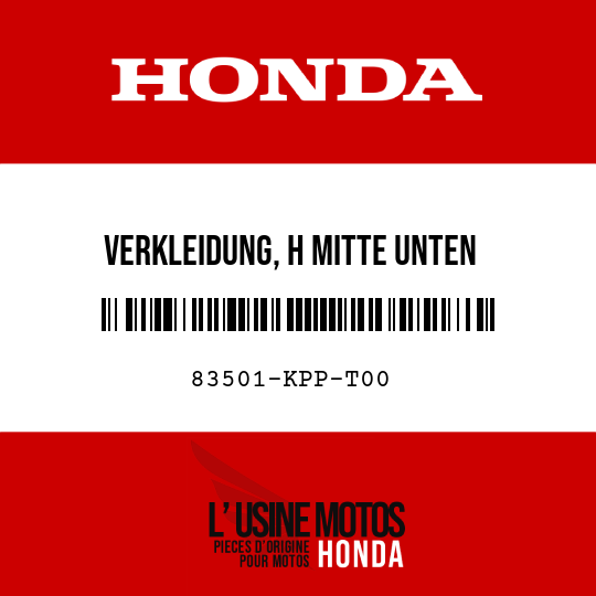 image de 83501-KPP-T00 VERKLEIDUNG, H MITTE UNTEN