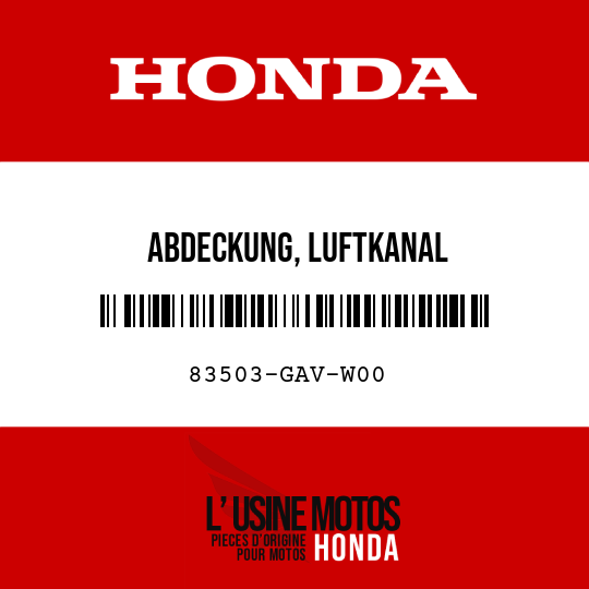 image de 83503-GAV-W00 ABDECKUNG, LUFTKANAL