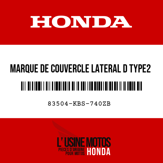 image de 83504-KBS-740ZB MARQUE DE COUVERCLE LATERAL D TYPE2