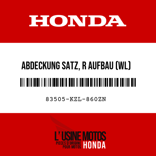 image de 83505-KZL-860ZN ABDECKUNG SATZ, R AUFBAU (WL) NHB29M