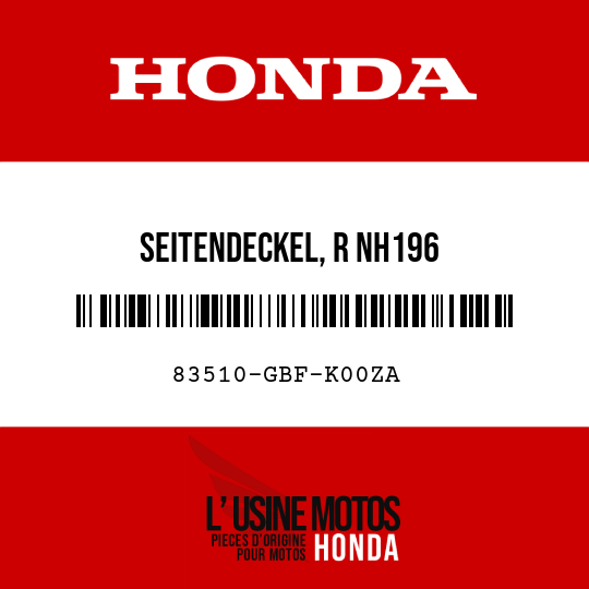 image de 83510-GBF-K00ZA SEITENDECKEL, R NH196 