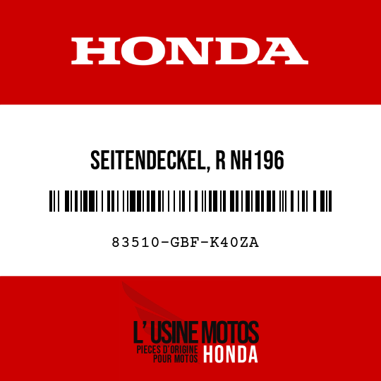 image de 83510-GBF-K40ZA SEITENDECKEL, R NH196 
