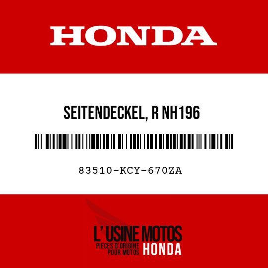 image de 83510-KCY-670ZA SEITENDECKEL, R NH196 