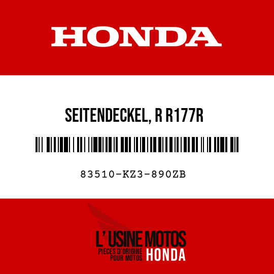 image de 83510-KZ3-890ZB SEITENDECKEL, R R177R 