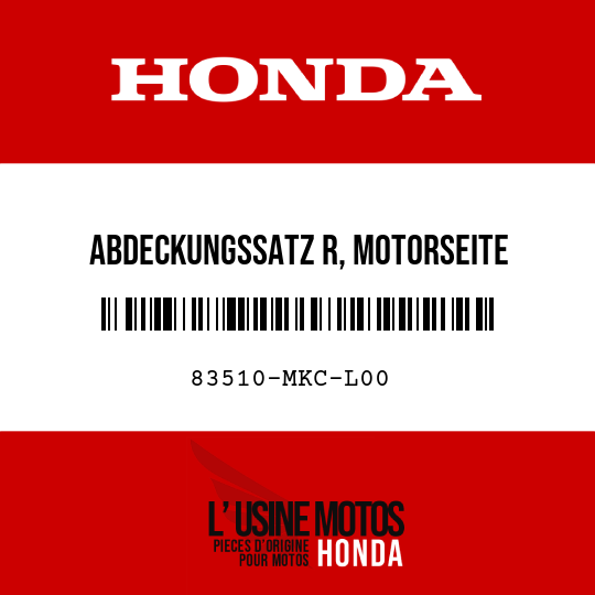 image de 83510-MKC-L00 ABDECKUNGSSATZ R, MOTORSEITE