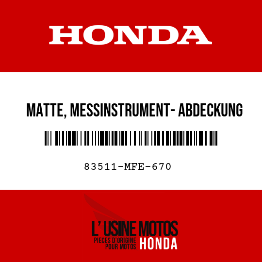 image de 83511-MFE-670 MATTE, MESSINSTRUMENT- ABDECKUNG