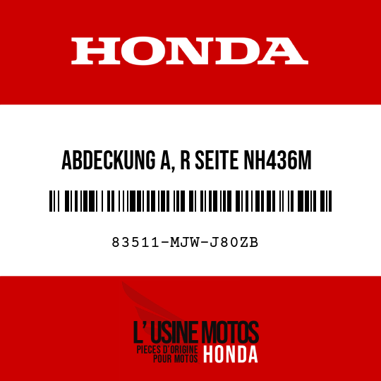 image de 83511-MJW-J80ZB ABDECKUNG A, R SEITE NH436M