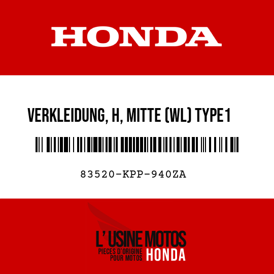 image de 83520-KPP-940ZA VERKLEIDUNG, H, MITTE (WL) TYPE1