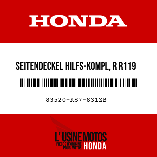 image de 83520-KS7-831ZB SEITENDECKEL HILFS-KOMPL, R R119 