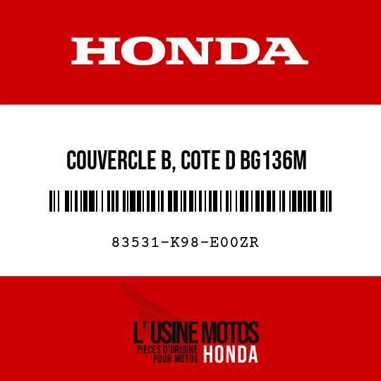 image de 83531-K98-E00ZR COUVERCLE B, COTE D BG136M