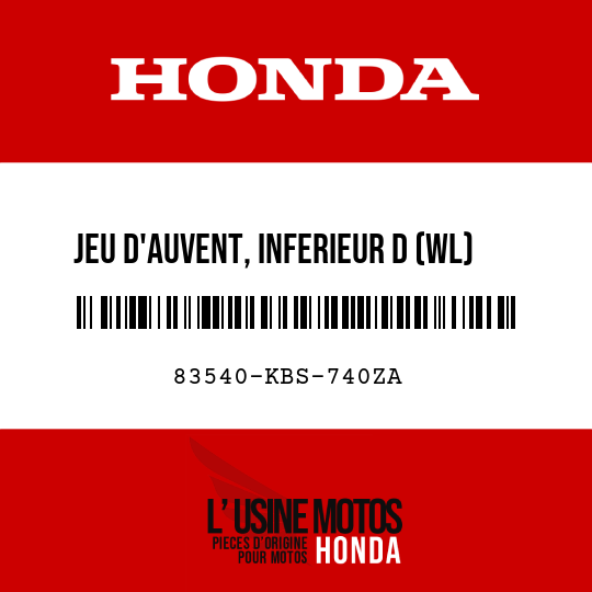 image de 83540-KBS-740ZA JEU D'AUVENT, INFERIEUR D (WL) TYPE1