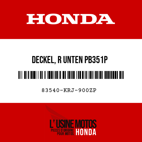 image de 83540-KRJ-900ZP DECKEL, R UNTEN PB351P 
