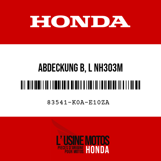 image de 83541-K0A-E10ZA ABDECKUNG B, L NH303M