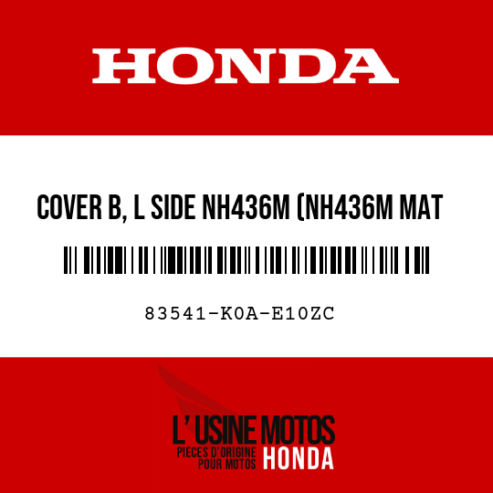 image de 83541-K0A-E10ZC COVER B, L SIDE NH436M (NH436M MAT GUNPOWDER BLACK METALLIC)