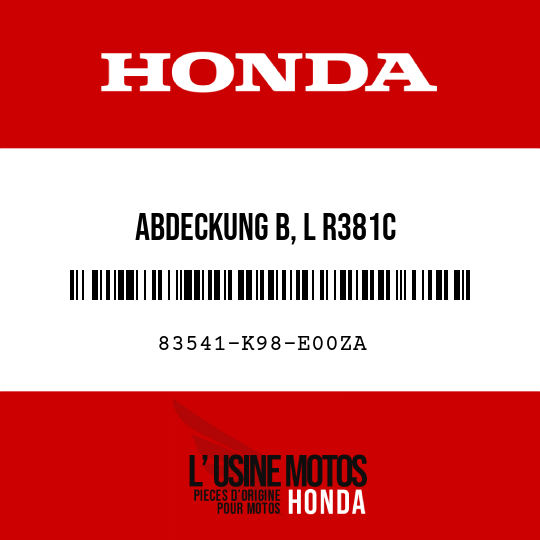 image de 83541-K98-E00ZA ABDECKUNG B, L R381C