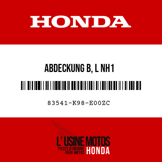image de 83541-K98-E00ZC ABDECKUNG B, L NH1
