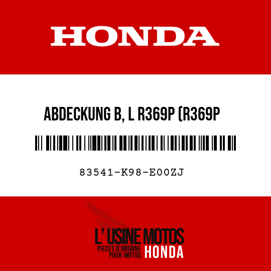image de 83541-K98-E00ZJ ABDECKUNG B, L R369P (R369P PERLENGRLANZ ROT)