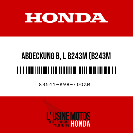 image de 83541-K98-E00ZM ABDECKUNG B, L B243M (B243M MEERESRIFF-BLAUMETALLIC)