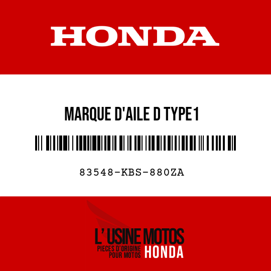 image de 83548-KBS-880ZA MARQUE D'AILE D TYPE1