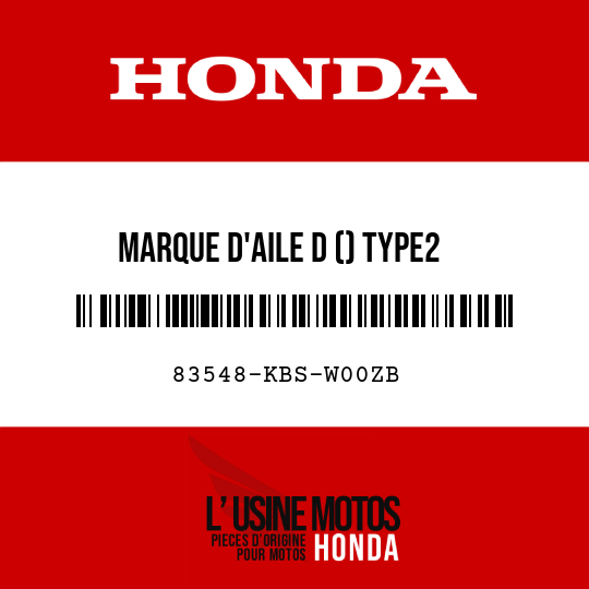 image de 83548-KBS-W00ZB MARQUE D'AILE D () TYPE2