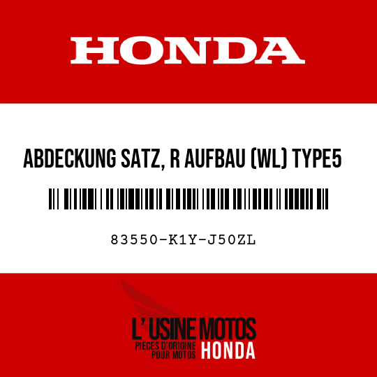 image de 83550-K1Y-J50ZL ABDECKUNG SATZ, R AUFBAU (WL) TYPE5 1