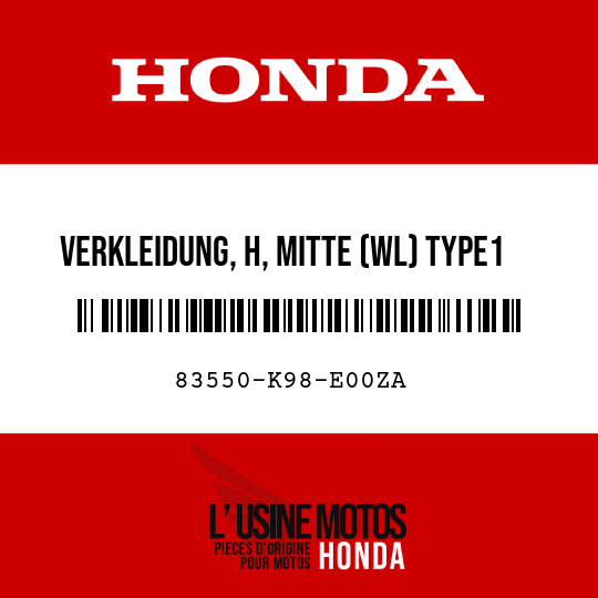 image de 83550-K98-E00ZA VERKLEIDUNG, H, MITTE (WL) TYPE1