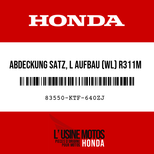 image de 83550-KTF-640ZJ ABDECKUNG SATZ, L AUFBAU (WL) R311M 