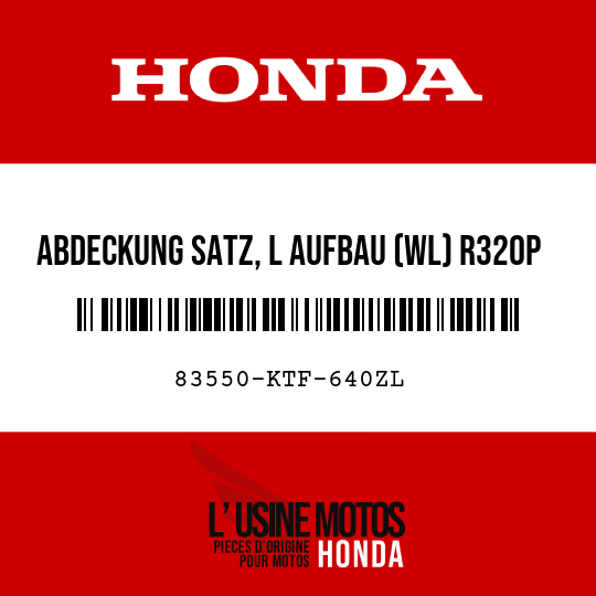 image de 83550-KTF-640ZL ABDECKUNG SATZ, L AUFBAU (WL) R320P
