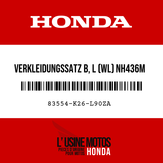 image de 83554-K26-L90ZA VERKLEIDUNGSSATZ B, L (WL) NH436M