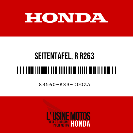 image de 83560-K33-D00ZA SEITENTAFEL, R R263