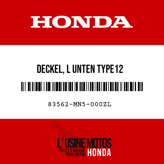 image de 83562-MN5-000ZL DECKEL, L UNTEN TYPE12 