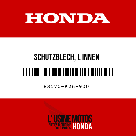 image de 83570-K26-900 SCHUTZBLECH, L INNEN