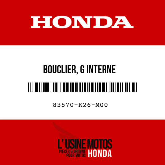image de 83570-K26-M00 BOUCLIER, G INTERNE