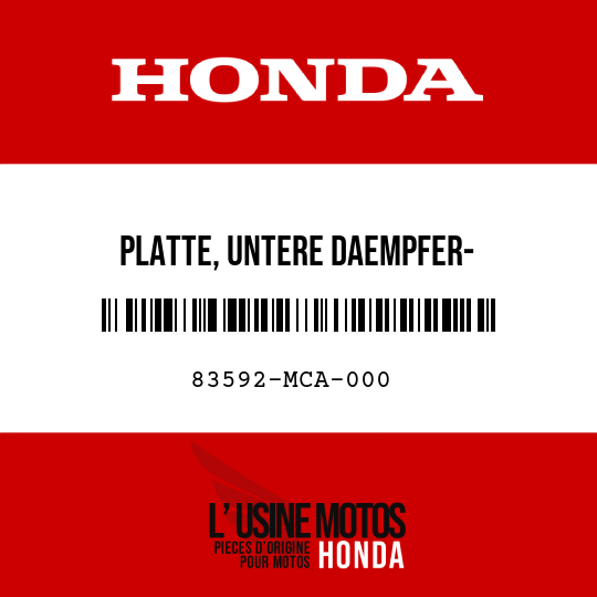 image de 83592-MCA-000 PLATTE, UNTERE DAEMPFER- BEFESTIGUNG