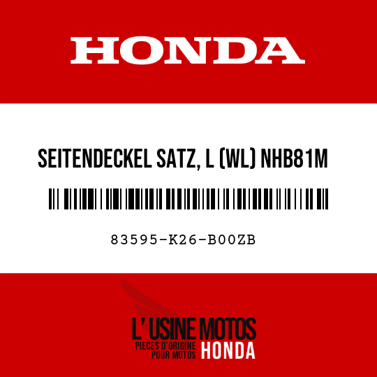 image de 83595-K26-B00ZB SEITENDECKEL SATZ, L (WL) NHB81M