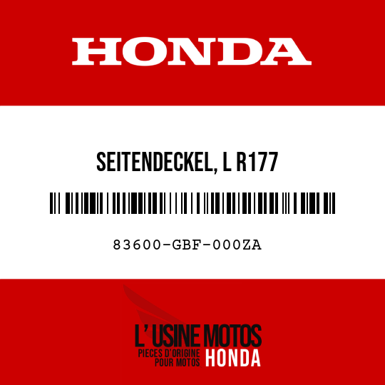 image de 83600-GBF-000ZA SEITENDECKEL, L R177 