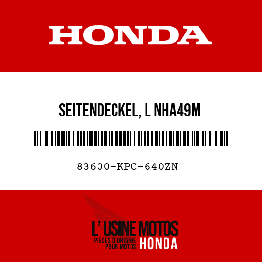 image de 83600-KPC-640ZN SEITENDECKEL, L NHA49M 