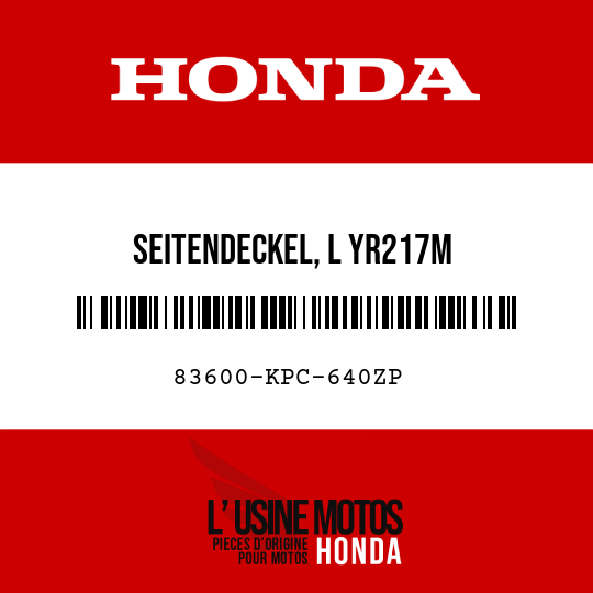 image de 83600-KPC-640ZP SEITENDECKEL, L YR217M 